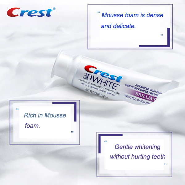 Crest 3D White Water Soluble Toothpaste Mousse Whitening Toothpaste White Brilliance Toothpaste Oral Hygiene