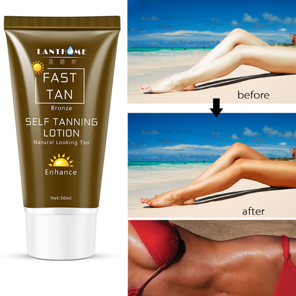 50ml Sunless Self Tanning Lotion Bronze Quickly Coloring  Face Body Natural Tan Cream Skin Care