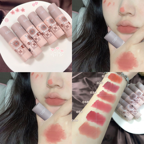 Printing Cute Matte Liquid Lipstick Velvet Lip Mud Glossy Lip Gloss Lip Balm Sexy Red Lip Tint Cream Pigment Fashion Makeup