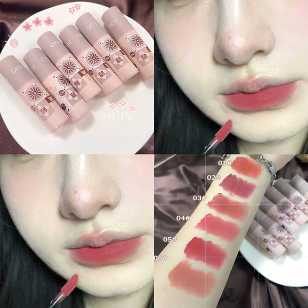 Printing Cute Matte Liquid Lipstick Velvet Lip Mud Glossy Lip Gloss Lip Balm Sexy Red Lip Tint Cream Pigment Fashion Makeup
