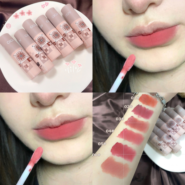 Printing Cute Matte Liquid Lipstick Velvet Lip Mud Glossy Lip Gloss Lip Balm Sexy Red Lip Tint Cream Pigment Fashion Makeup
