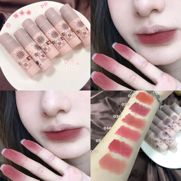Printing Cute Matte Liquid Lipstick Velvet Lip Mud Glossy Lip Gloss Lip Balm Sexy Red Lip Tint Cream Pigment Fashion Makeup