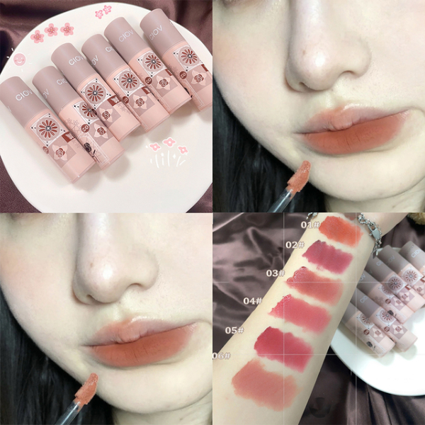 Printing Cute Matte Liquid Lipstick Velvet Lip Mud Glossy Lip Gloss Lip Balm Sexy Red Lip Tint Cream Pigment Fashion Makeup