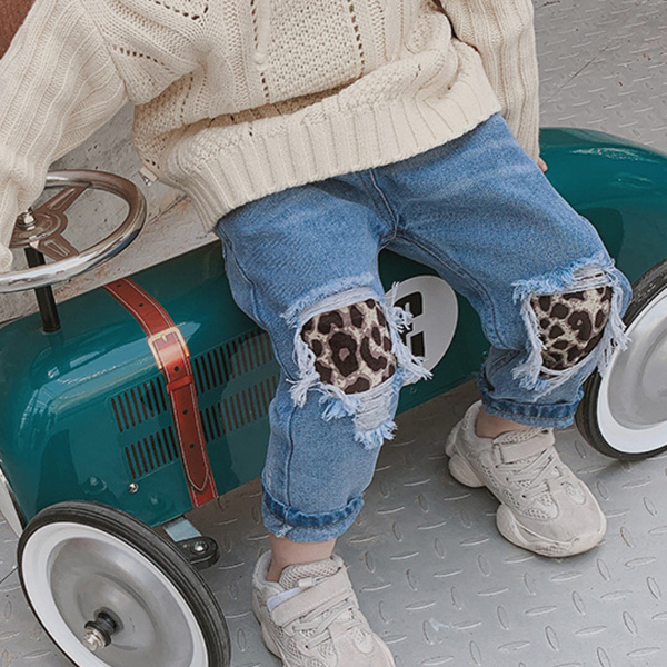 Baby Boy Girl Loose Jeans New Fashion Korean Style Casual Solid Color Jeans Spring Autumn Children's  Trousers