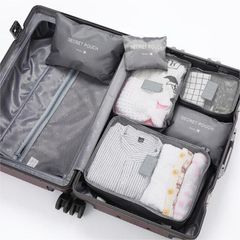 handbags Organizer Bags & Cases Travel Storage Bag Six-Piece Business Shoes Clothing Set Shoes Underwear Multi-Piece Simple Storage Bag Grey