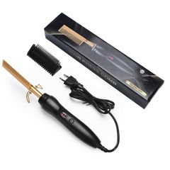 Hair Combs Simple Personality With Both Wet And Dry Electric Copper Straightener Hair Straightener Household Perm Curling Iron Curling Comb Black