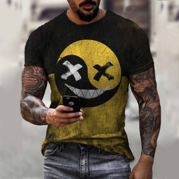 2021 Summer New XOXO Graphic 3D Printed T-Shirt Street Fashion Casual Sports Shirt T-shirts &amp; Polos