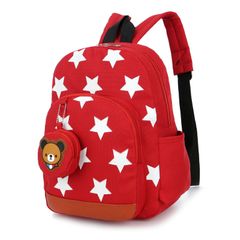 Children Bags for Boys Kindergarten Nylon Children School Bags Printing Baby Backpacks Red