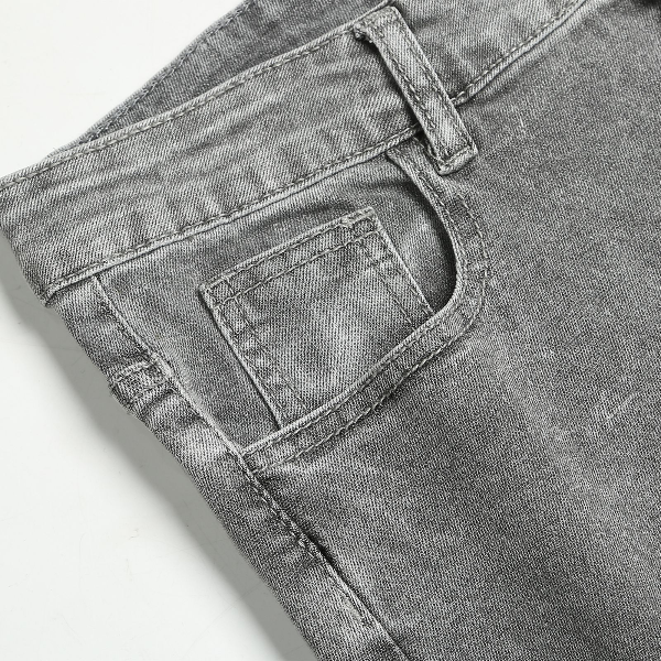 Blue Satine Jeans Men Elastic Waist Skinny Jeans Men 2021 Stretch Ripped Pants Streetwear  Trousers