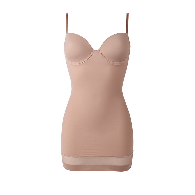 Full Control Slips With Underwire Cup Women Body Shapers Stretchable Safety Underwear Dress Strap Skirts