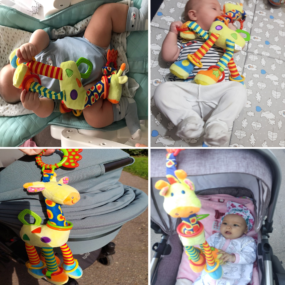 Plush Infant Toys Baby Development Giraffe Animal Handbells Rattles Dolls & Accessories