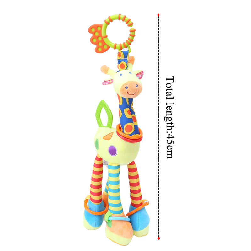 Plush Infant Toys Baby Development Giraffe Animal Handbells Rattles Dolls & Accessories