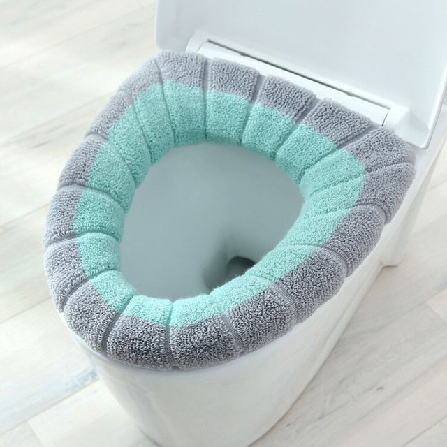 Keep Warm Pumpkin Pattern Closestool Mat Double Color Bathroom Bathroom Products