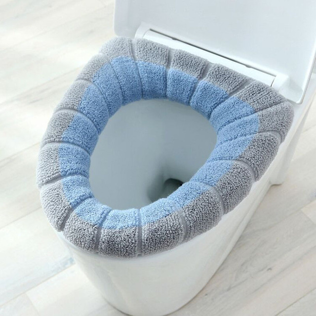 Keep Warm Pumpkin Pattern Closestool Mat Double Color Bathroom Bathroom Products