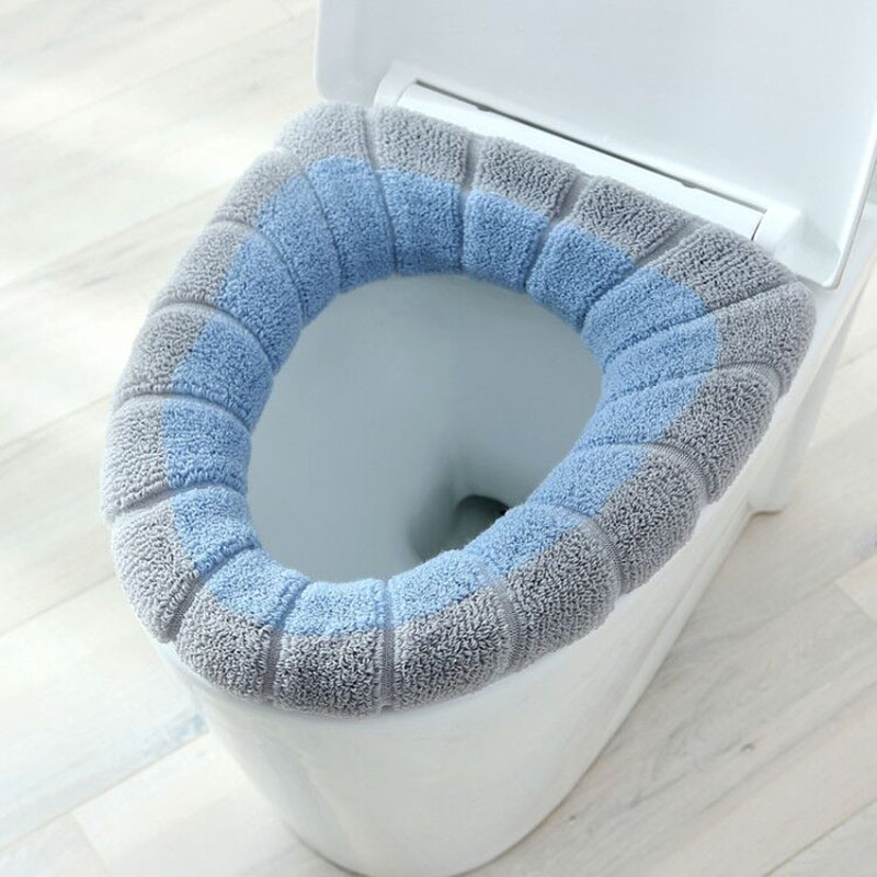 Keep Warm Pumpkin Pattern Closestool Mat Double Color Bathroom Bathroom Products