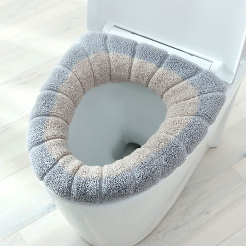 Keep Warm Pumpkin Pattern Closestool Mat Double Color Bathroom Bathroom Products