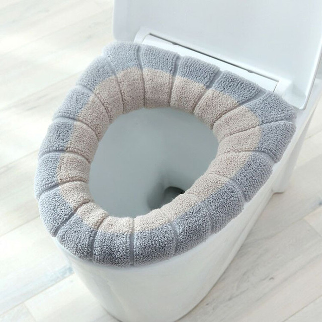 Keep Warm Pumpkin Pattern Closestool Mat Double Color Bathroom Bathroom Products