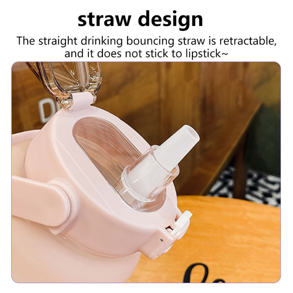 Portable Outdoor Plastic Cup Color-Changing Portable Straw Space Sports Drinking Kettle