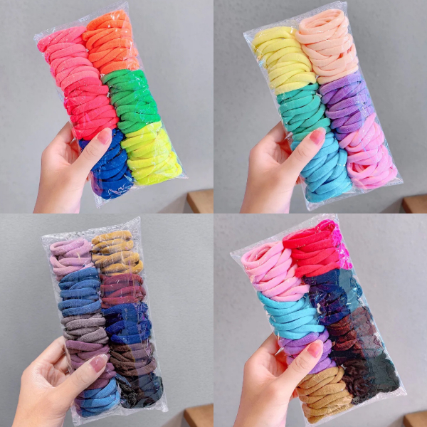 100PCS/Lot 4.5CM Rainbow Colorful Hair Band Gum Hair Ties For Girls Rubber Bands