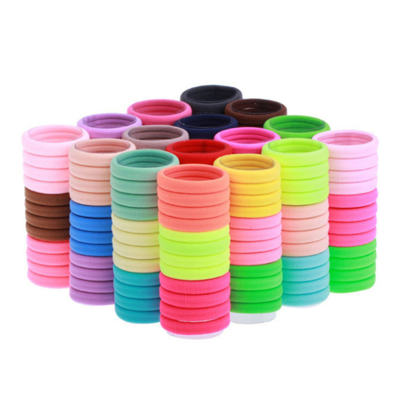100PCS/Lot 4.5CM Rainbow Colorful Hair Band Gum Hair Ties For Girls Rubber Bands