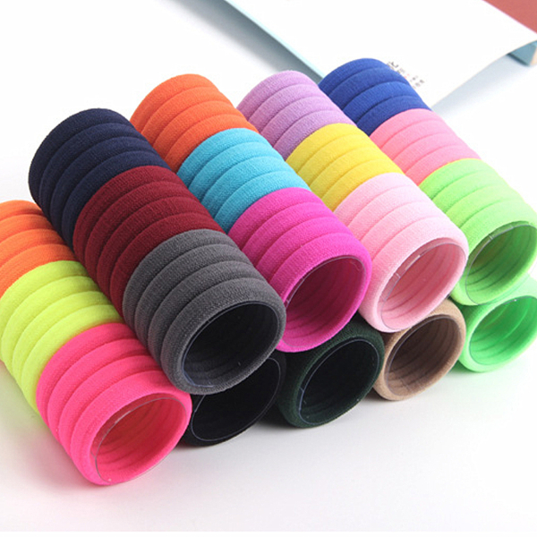 100PCS/Lot 4.5CM Rainbow Colorful Hair Band Gum Hair Ties For Girls Rubber Bands