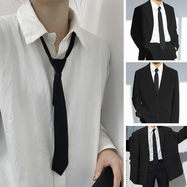 Men's And Women's Zipper Black Clip Universal Garment Tie