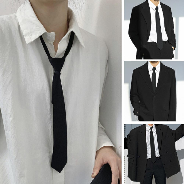 Men's And Women's Zipper Black Clip Universal Garment Tie