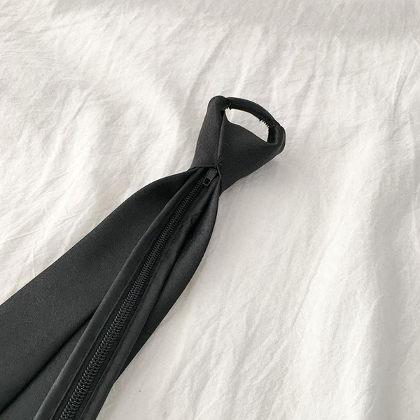 Men's And Women's Zipper Black Clip Universal Garment Tie