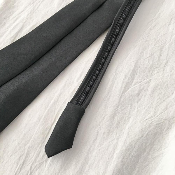 Men's And Women's Zipper Black Clip Universal Garment Tie