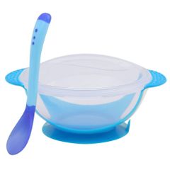 Baby Learning Dishes With Suction Cup Kids Safety Dinnerware Set Assist Bowl Temperature Feeding blue Bottles Blue one size
