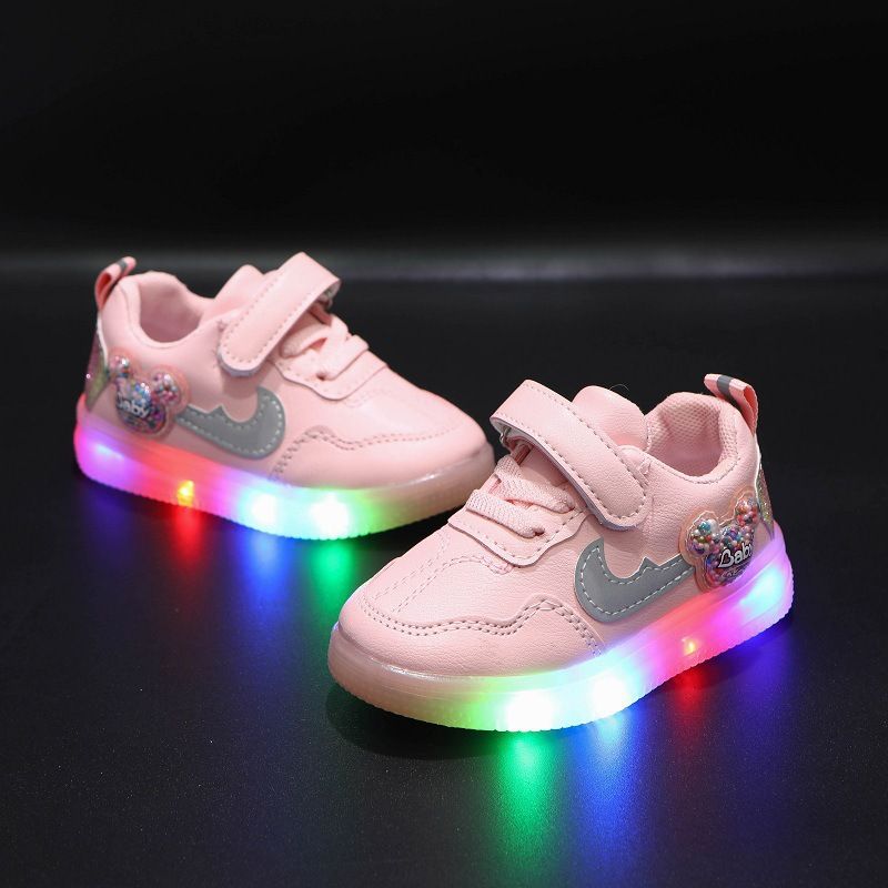 Sneakers This Year's Popular Fine Workmanship Children's Shoes Led Light Boys And Girls Soft Soled Breathable Running Shoes Cute Breathable Casual Sports Shoes