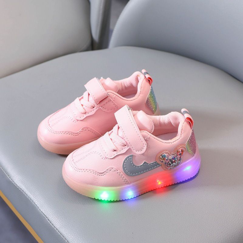 Sneakers This Year's Popular Fine Workmanship Children's Shoes Led Light Boys And Girls Soft Soled Breathable Running Shoes Cute Breathable Casual Sports Shoes