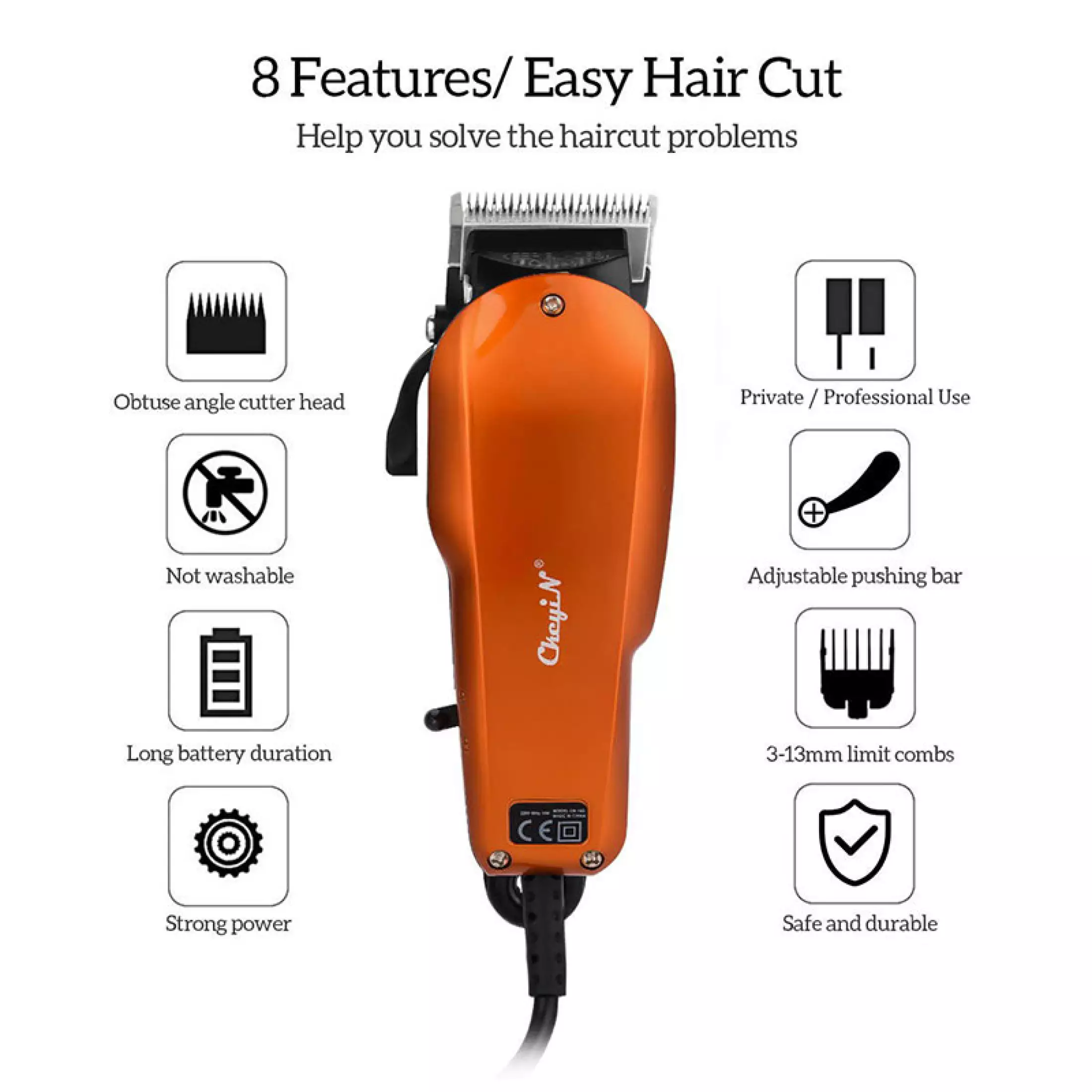 New Arrival Professional Electric Hair Clipper Corded Rechargeable Hair Cutting Machine Cordless Barbershop Hair Trimmer
