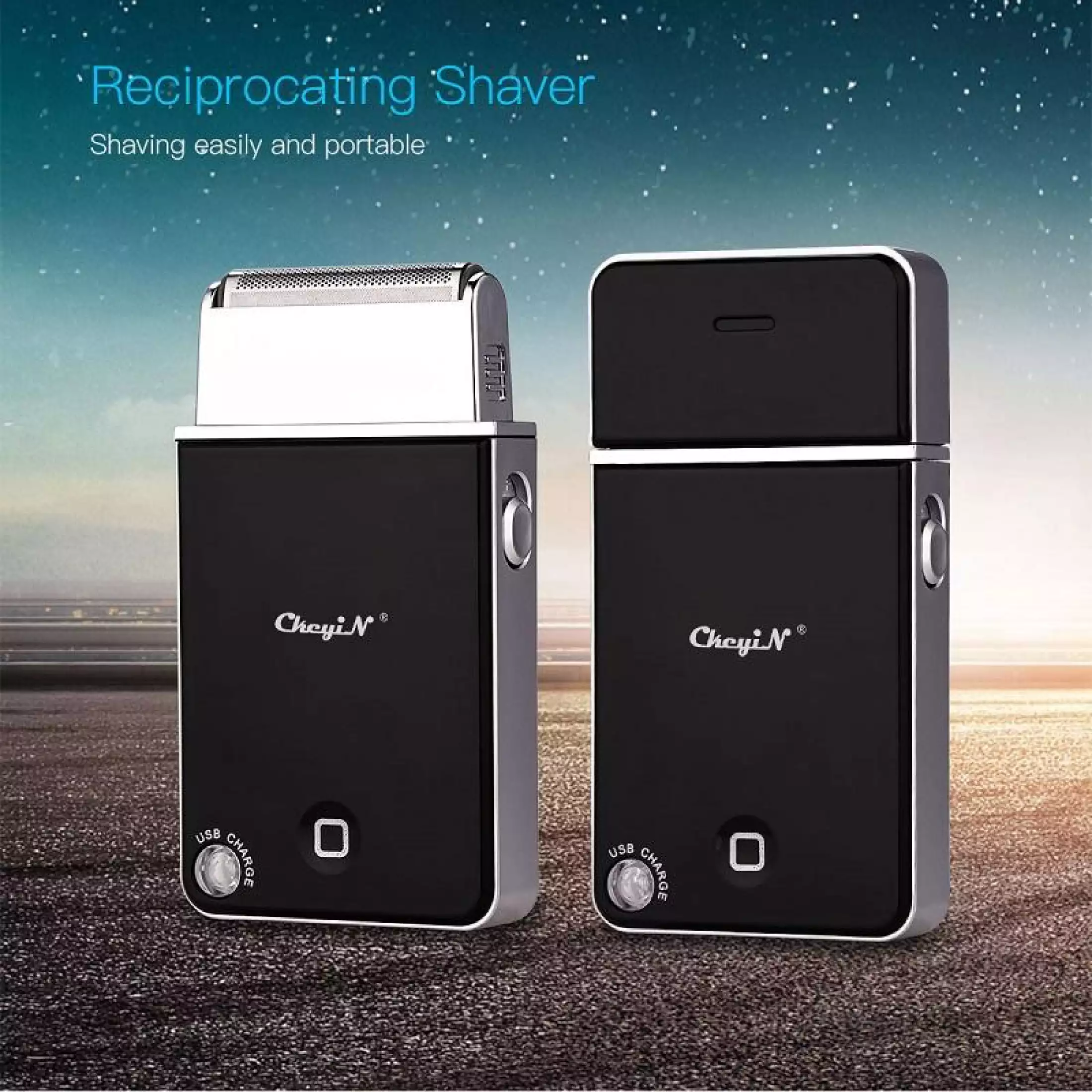 Portable Electric Beard Shaver Professional Beard Trimmer Mini Razor USB Charging Reciprocating Single Blade Electric Shaver For Men