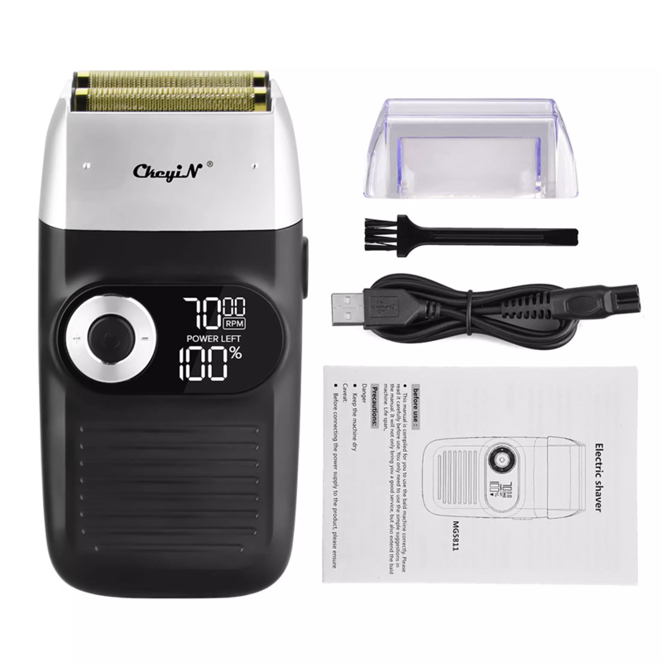 2 in 1 Rechargeable Electric Shaver for Men LCD Display Portable Cordless Men Reciprocating Razor Beard Trimmer Shaving Head Artifact