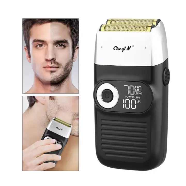 2 in 1 Rechargeable Electric Shaver for Men LCD Display Portable Cordless Men Reciprocating Razor Beard Trimmer Shaving Head Artifact