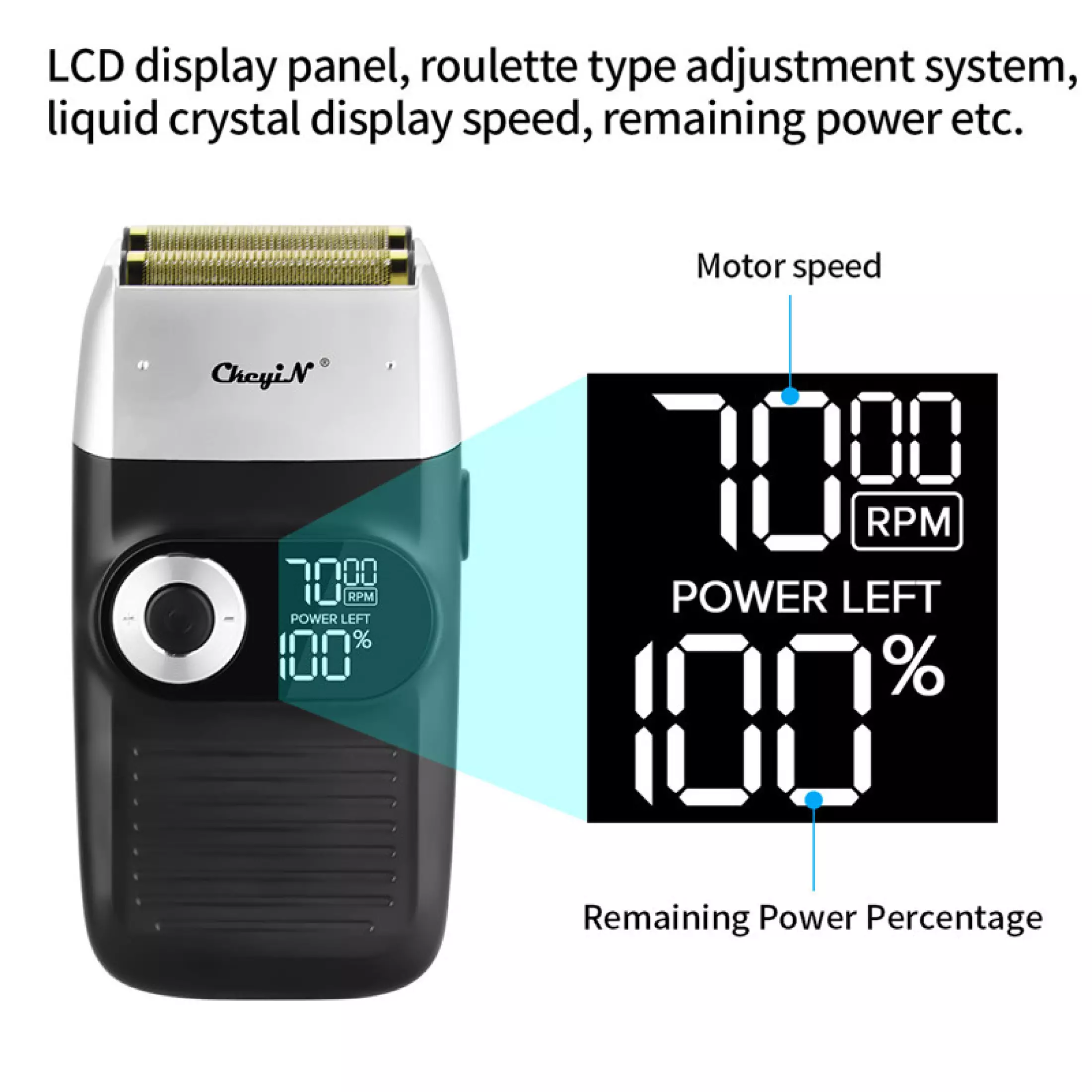 2 in 1 Rechargeable Electric Shaver for Men LCD Display Portable Cordless Men Reciprocating Razor Beard Trimmer Shaving Head Artifact