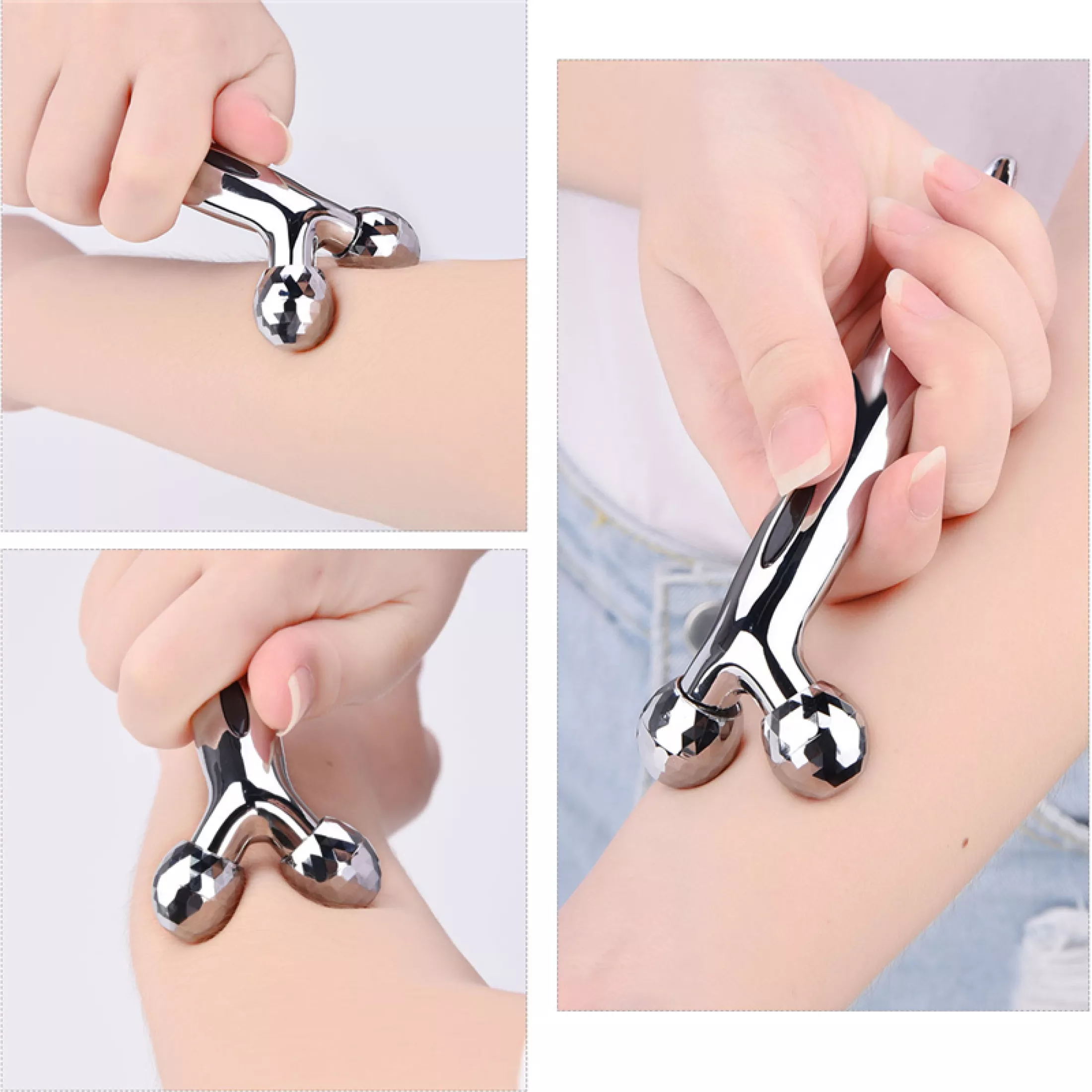 Beauty Portable Manual Face-lift Roller Massager 3D Thin Face Full Body Massager Beauty Tool Y Shape Massagers Skin Care Tools Neck Massager 360 Rotate