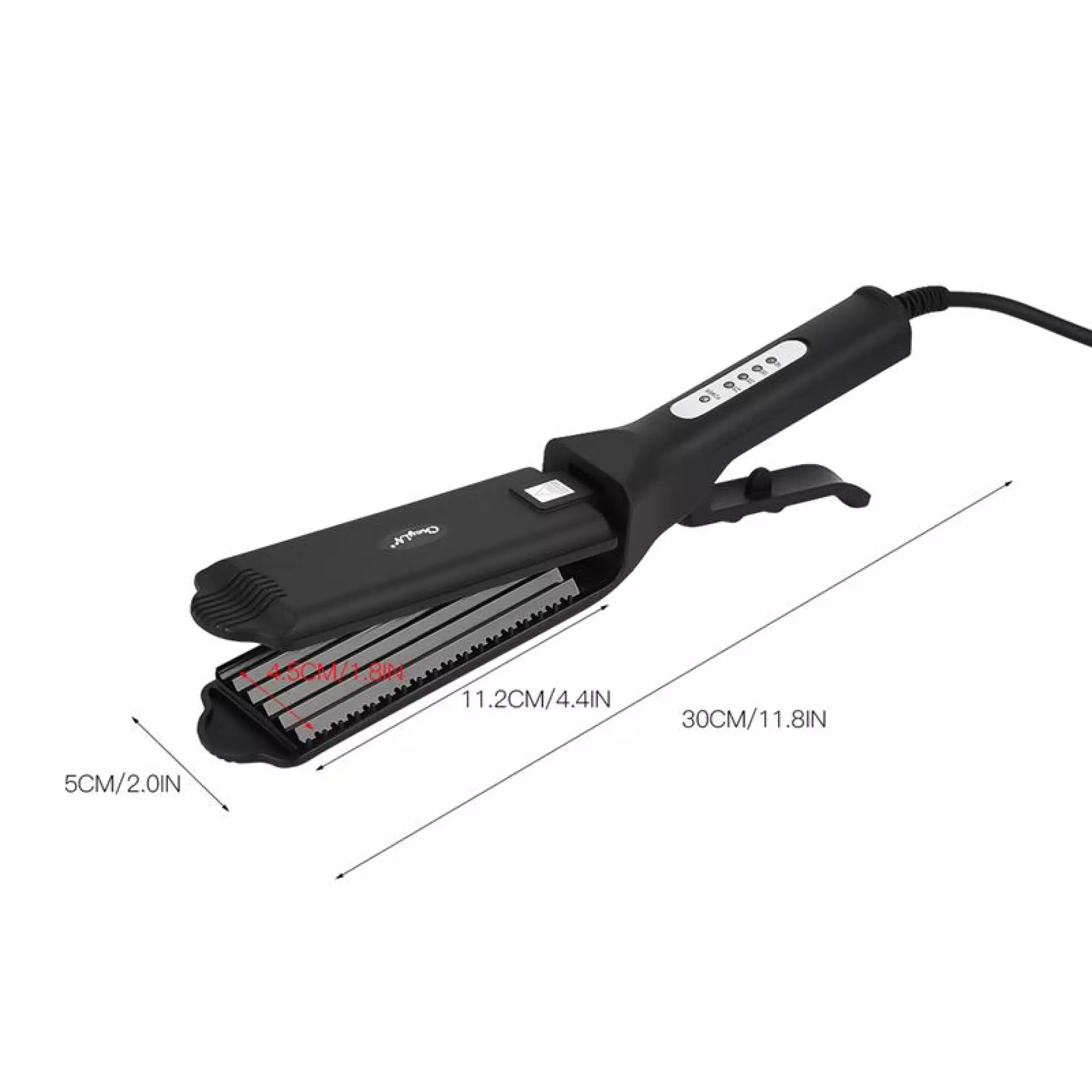 Corn Plate Hair Crimper with 4 Temperature Settings Fast Heating Flat Iron for Home DIY Use