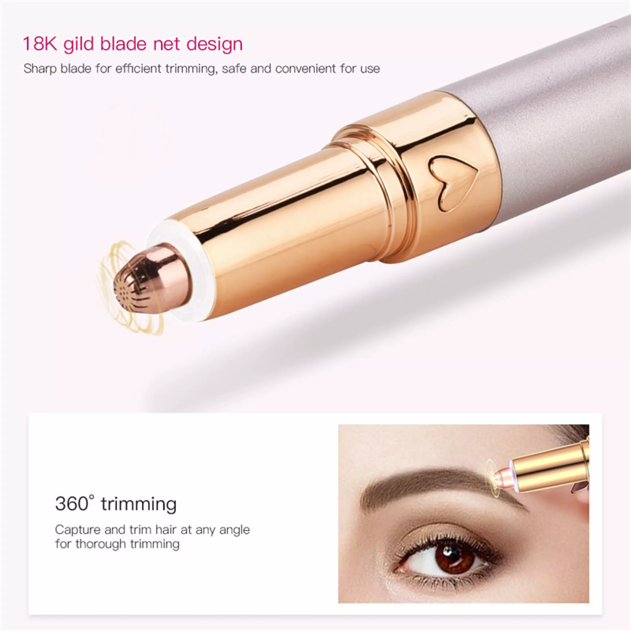 Electric Eyebrow Trimmer Eye Brow Shaper Pencil Face Hair Remover Rechargeable Shaver For All Body Parts in Pen Size for Both Women and Men Mini Face Beauty Tool