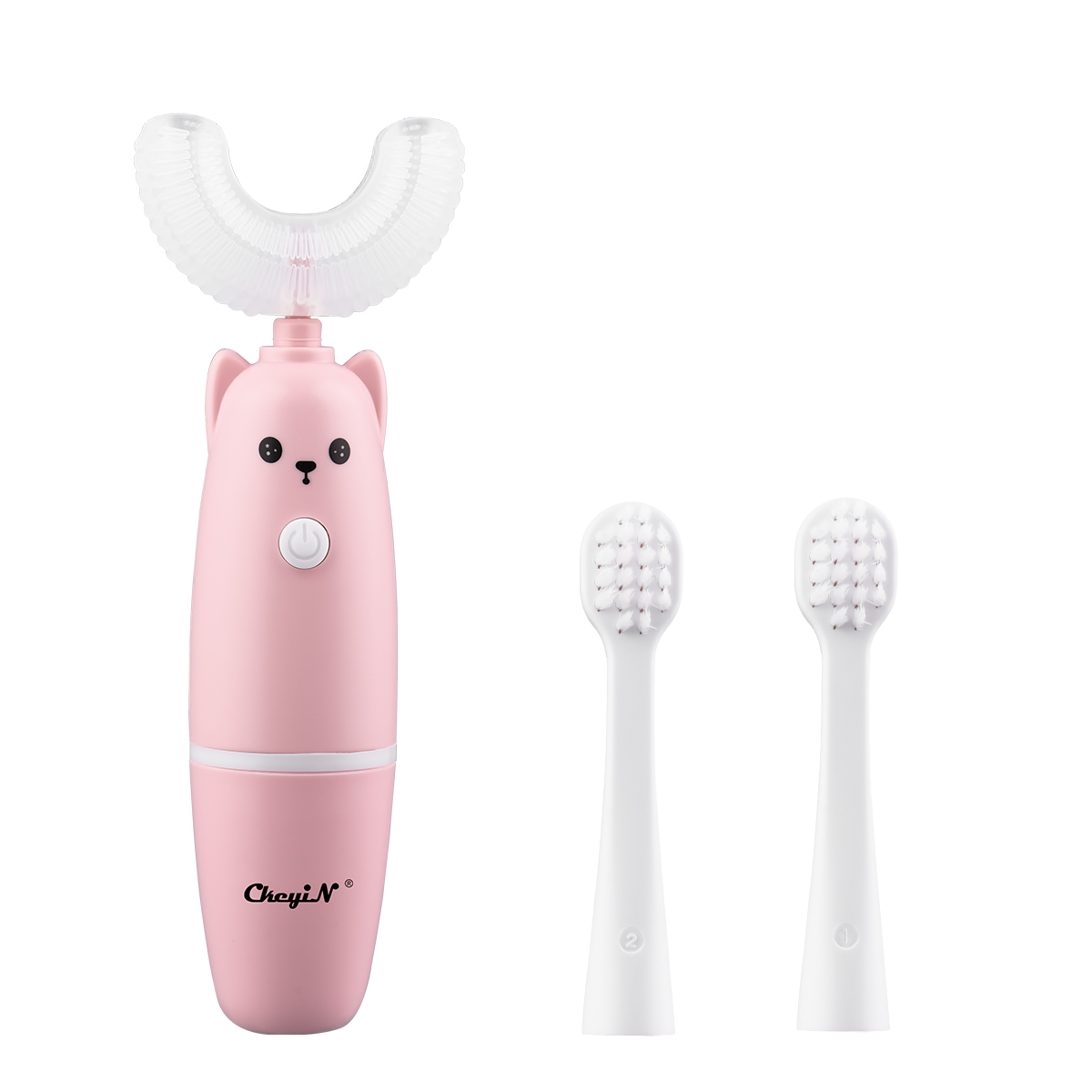 3-12 Years Old Kid Electric U shaped Toothbrush Food Grade Teeth Cleansing Brush Battery Operated Clean the teeth in 360° With Replaceable brush heads