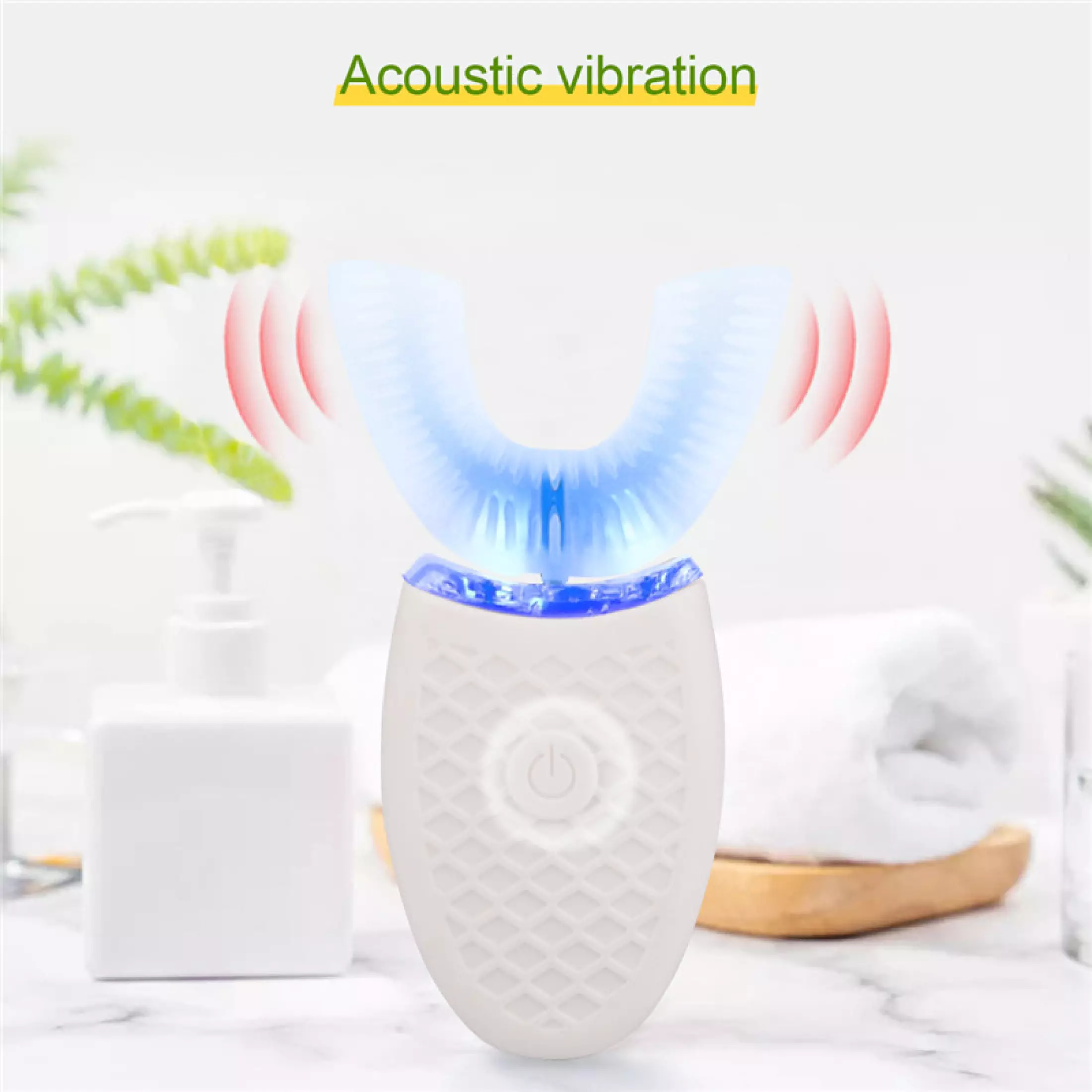 Nano Electric Toothbrush with Blue Light Fully Automatic Ultrasonic Wave Waterproof Toothbrush