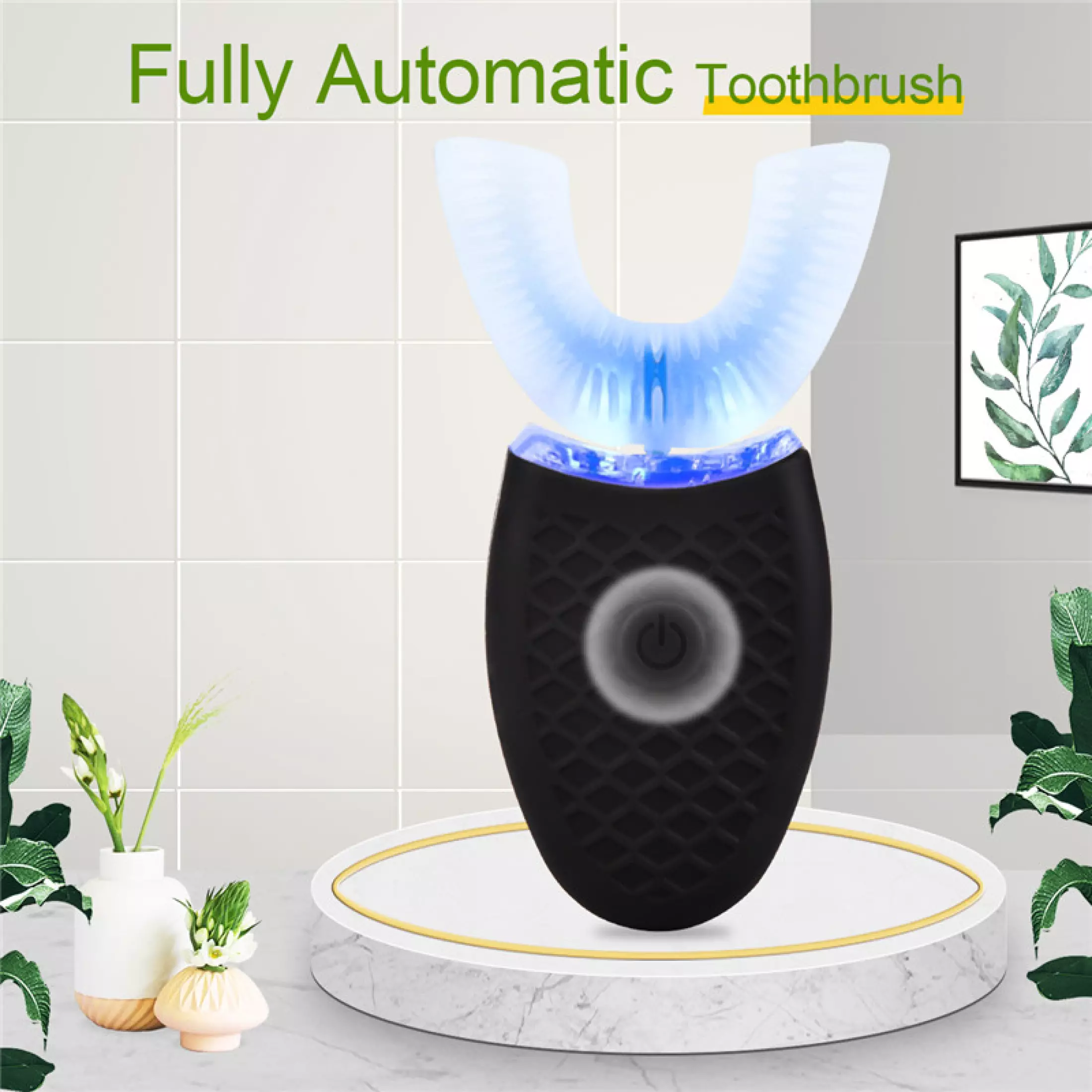 Nano Electric Toothbrush with Blue Light Fully Automatic Ultrasonic Wave Waterproof Toothbrush