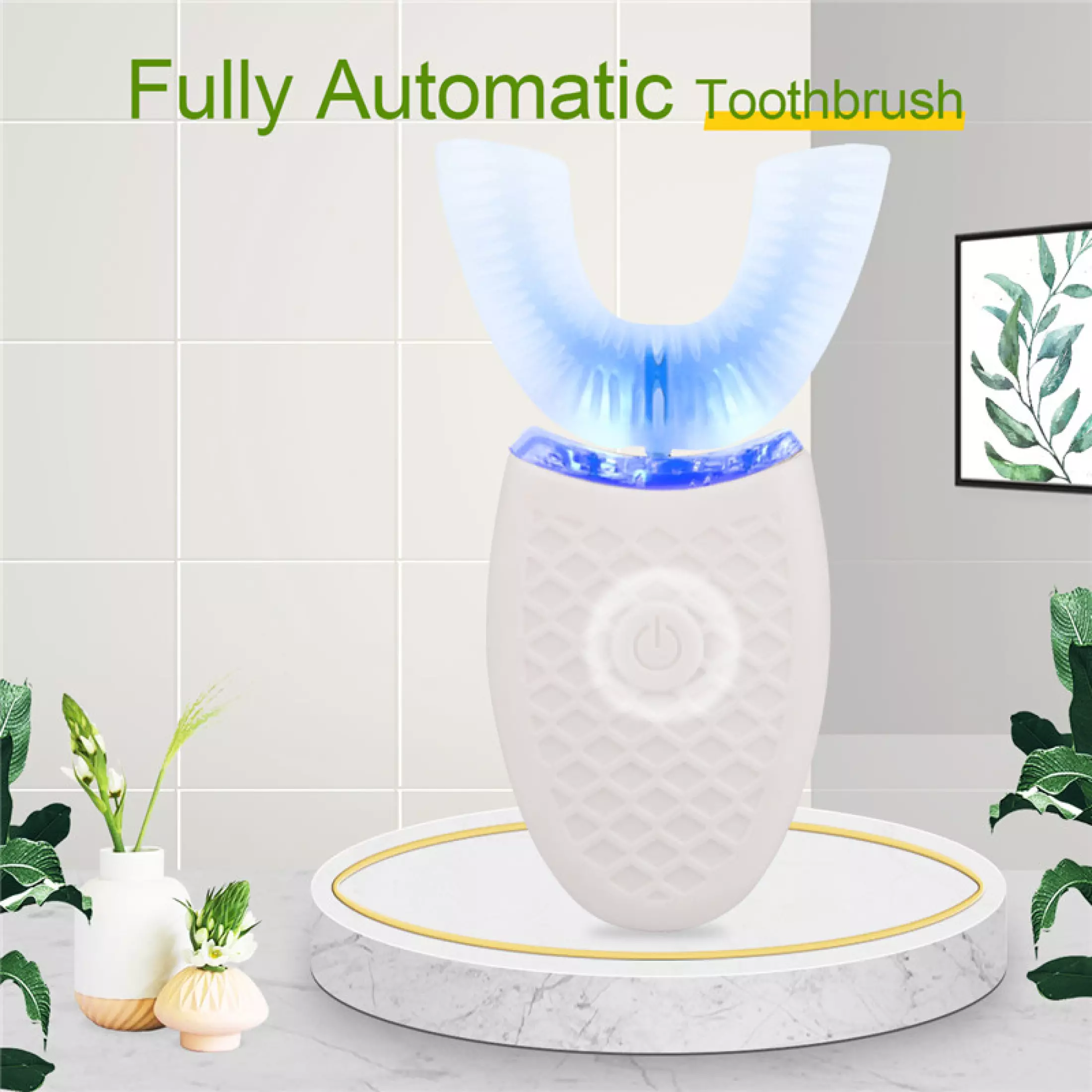 Nano Electric Toothbrush with Blue Light Fully Automatic Ultrasonic Wave Waterproof Toothbrush
