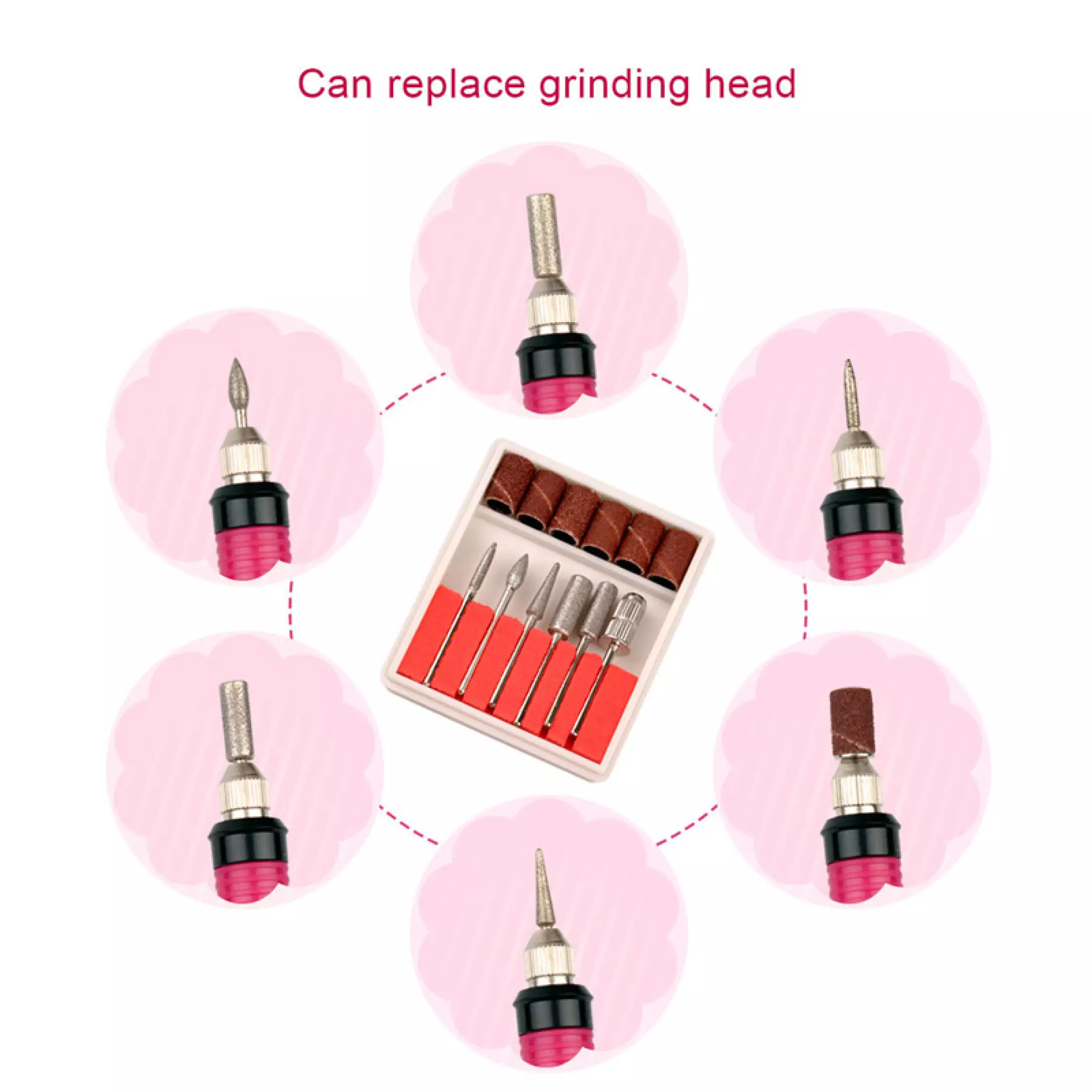 Electric Manicure Nail Drill Machine+ 6 Nail Art Drill Bits Manicure Pedicure Nail Art Tools Sets