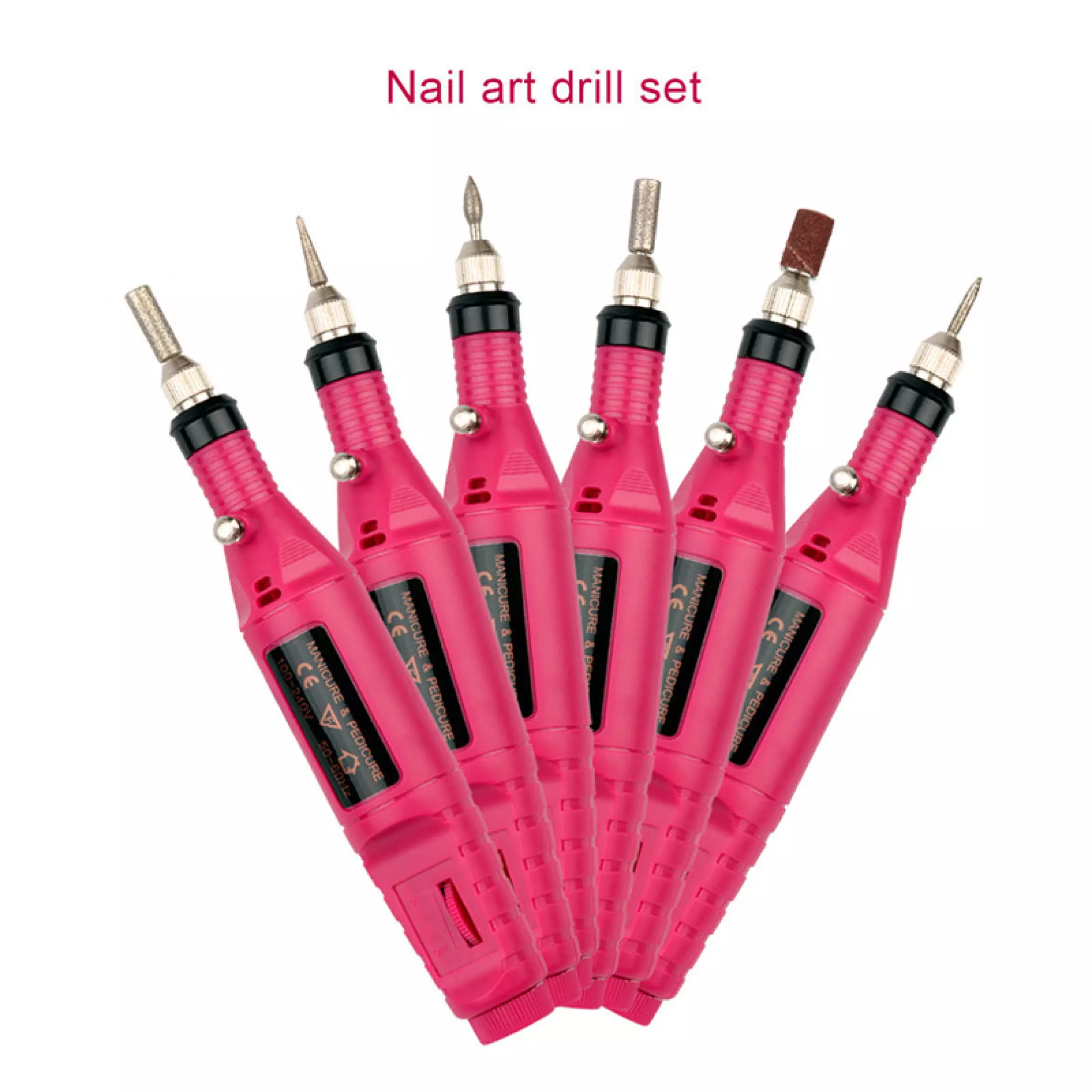 Electric Manicure Nail Drill Machine+ 6 Nail Art Drill Bits Manicure Pedicure Nail Art Tools Sets