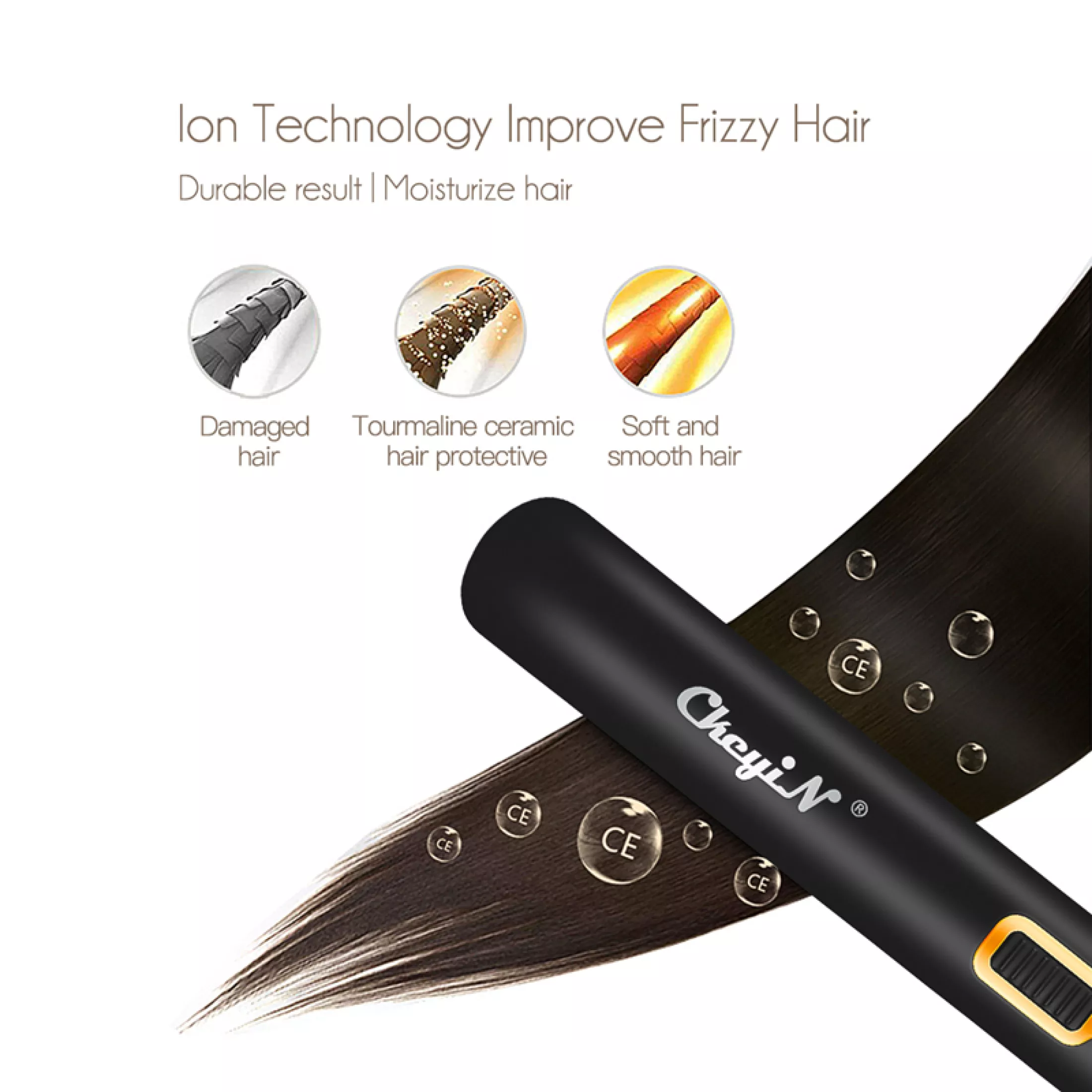 2 in 1 Mini Straightening Iron Hair Straightener Hair Curler Constant Temperature Daily Straight