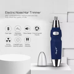 Low Noise Electric Nose Ear Trimmer for Men Washable Trimmer Head Portable Nose Ear Hair Clipper Blue normal
