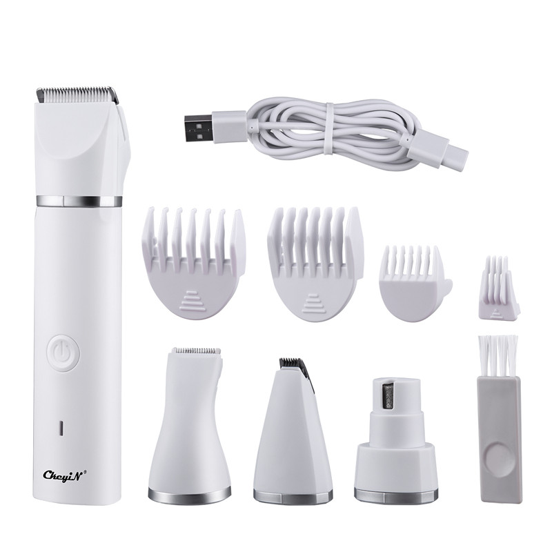4 In 1 Electric Pet Hair Clippers Shaver Set Nail Grinder Paw Grooming For Dogs and Cats Low Noise R-shaped Obtuse Angle Cutter Head IPX7 Waterproof Pets Hair Trimmer
