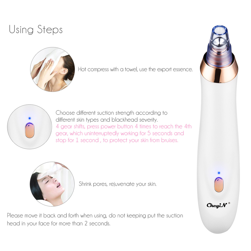 5 In 1 Vacuum Suction Blackhead Remover Facial Pore Cleaner Electric Acne Comedo Extractor Machine